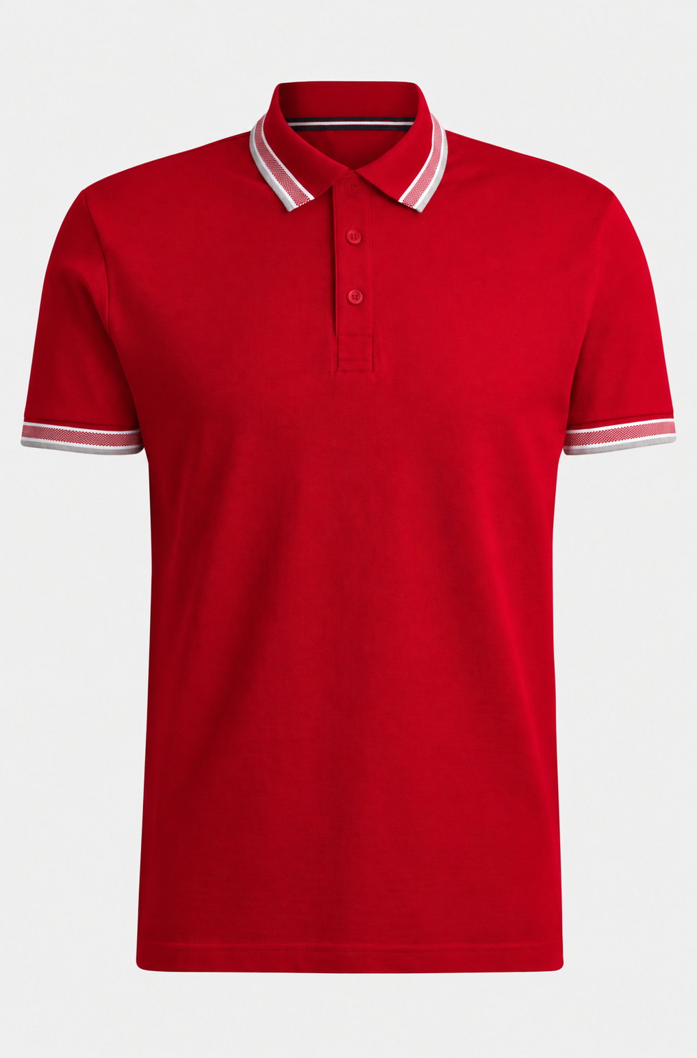 Cotton piqué polo shirt with logo details - Red