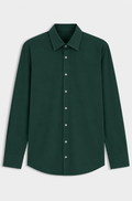 Slim-fit stretch-cotton shirt - Dark Green