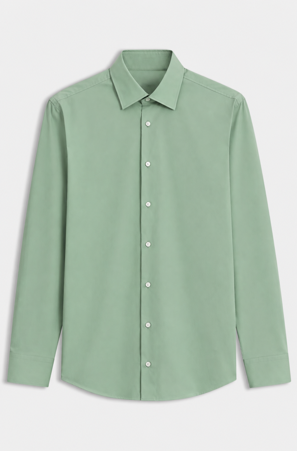 Slim-fit stretch-cotton shirt - Light Green