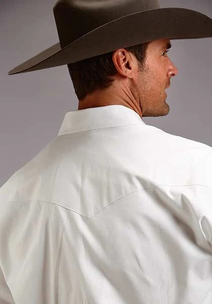 Stetson 3868 Pinpoint Oxford (White) - Men's Western Shirt