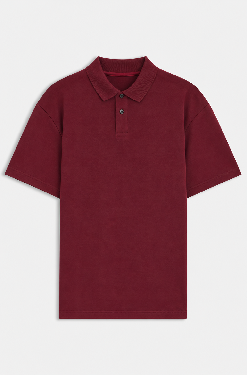 Interlock-cotton polo shirt with stacked logo - Dark Red