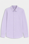 Slim-fit stretch-cotton shirt - Light Purple
