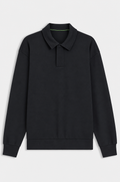 Relaxed-fit polo sweatshirt in French Terry - Dark Blue