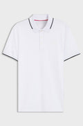 Stretch-cotton slim-fit polo shirt with contrast trims - White