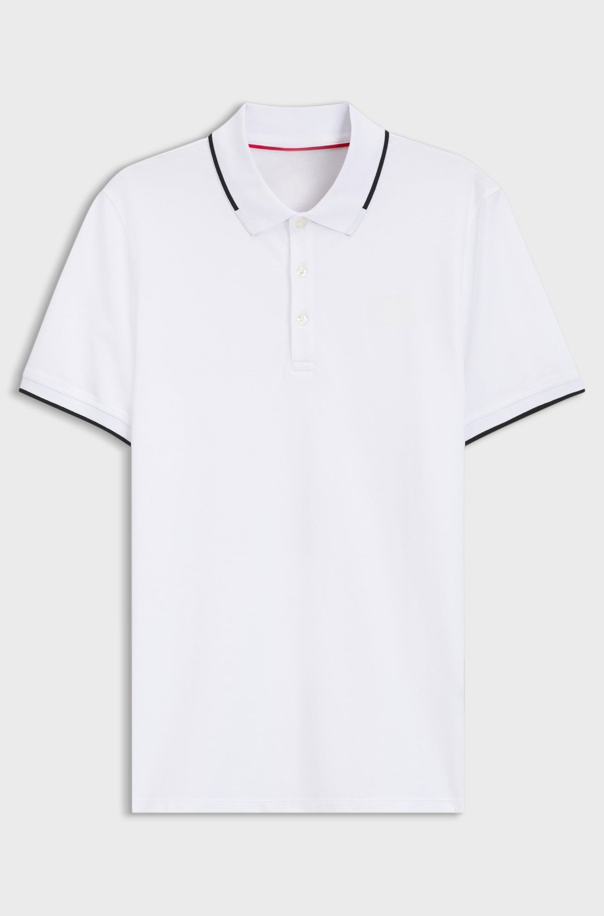 Stretch-cotton slim-fit polo shirt with contrast trims - White
