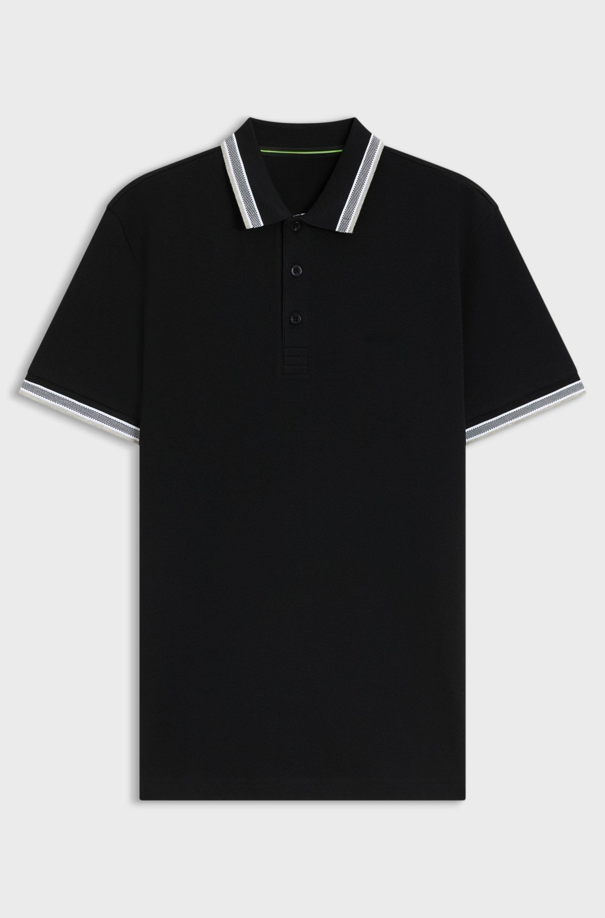 Cotton piqué polo shirt with logo details - Black