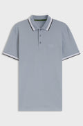 Cotton piqué polo shirt with logo details - Grey