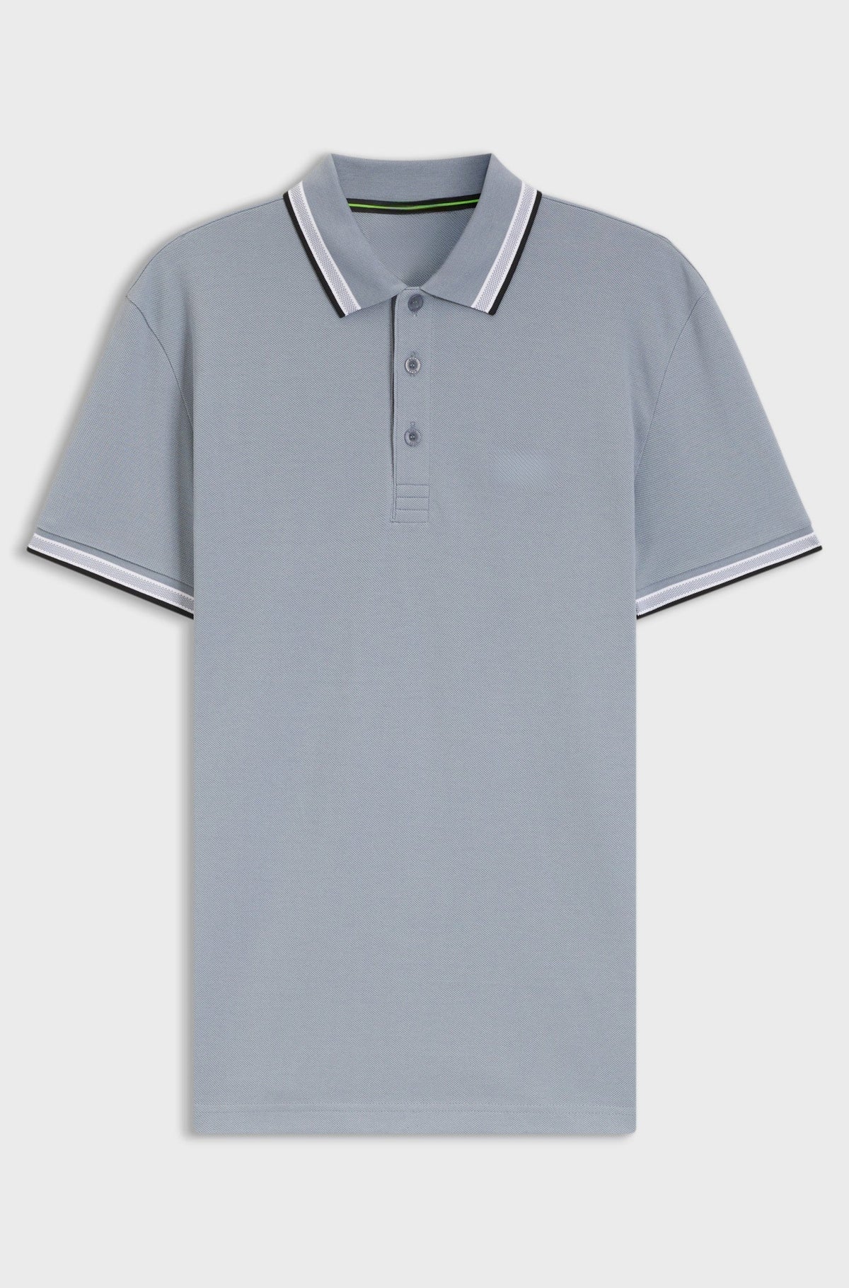 Cotton piqué polo shirt with logo details - Grey