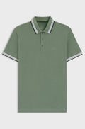 Cotton piqué polo shirt with logo details - Green