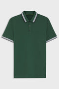 Cotton piqué polo shirt with logo details - Dark Green