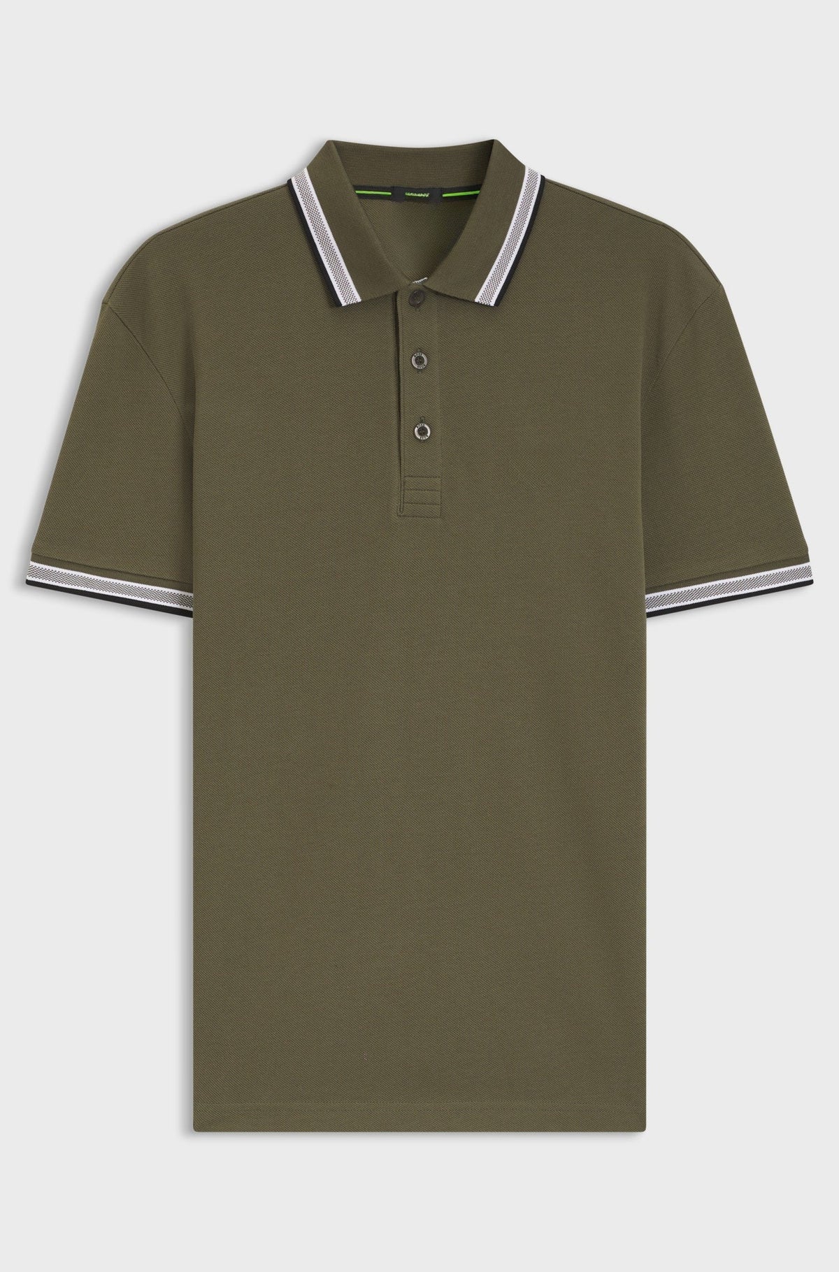 Cotton piqué polo shirt with logo details - Olive