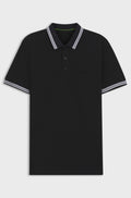 Cotton piqué polo shirt with logo details - Dark Blue