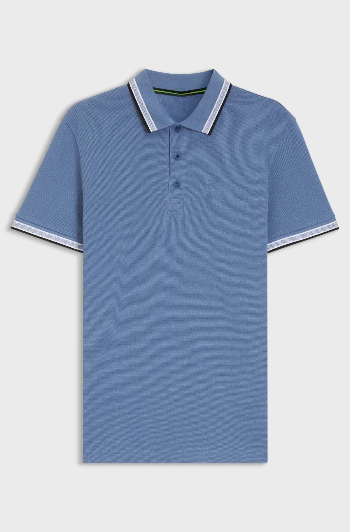 Cotton piqué polo shirt with logo details - Blue