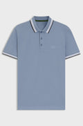 Cotton piqué polo shirt with logo details - Light Blue