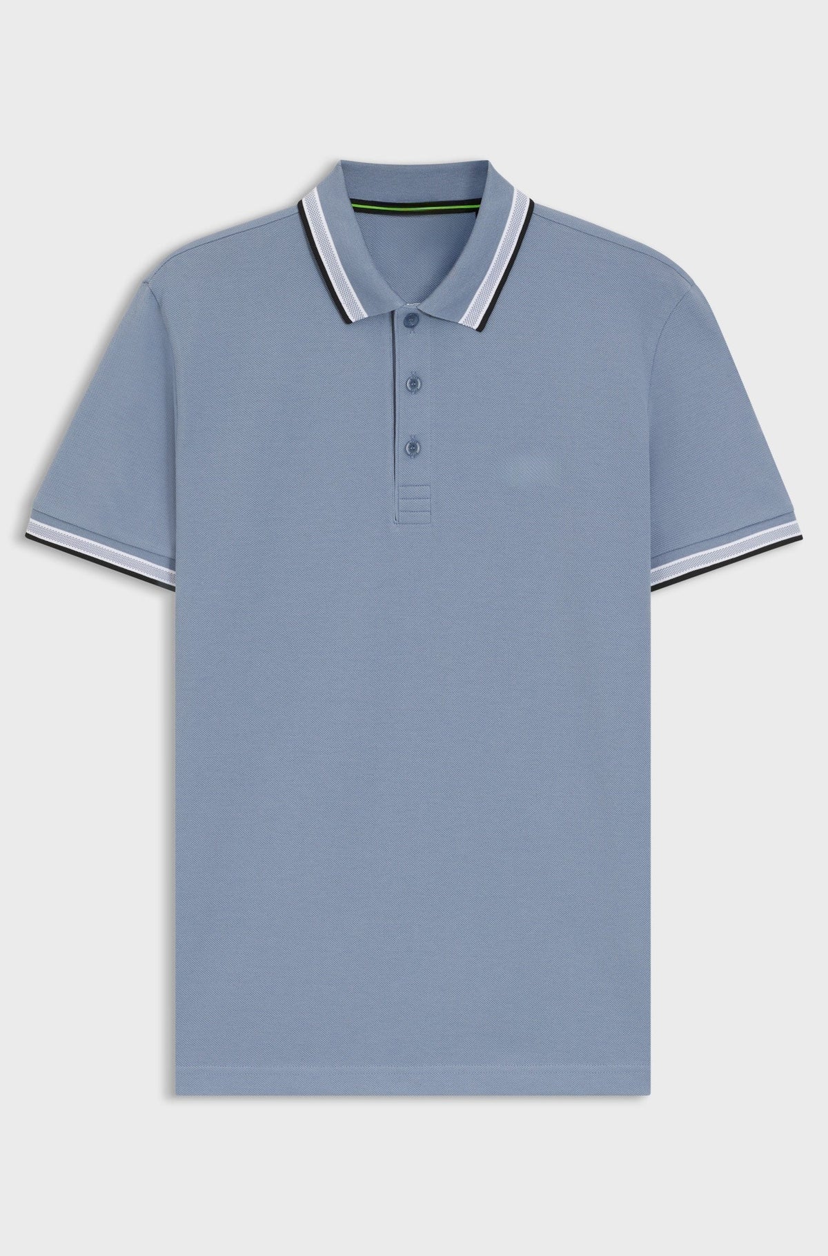 Cotton piqué polo shirt with logo details - Light Blue