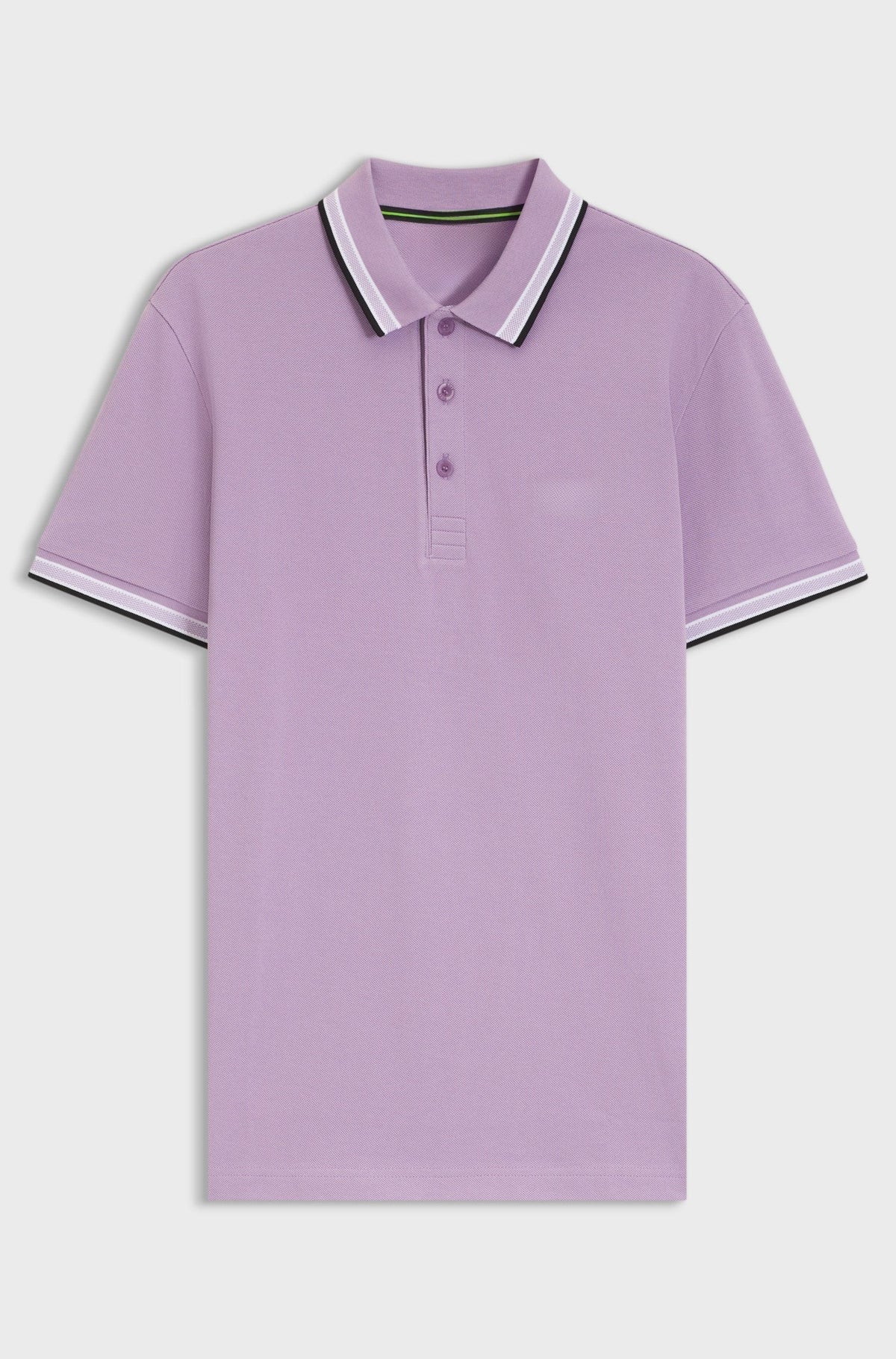 Cotton piqué polo shirt with logo details - Light Purple