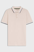 Cotton piqué polo shirt with logo details - Light Pink