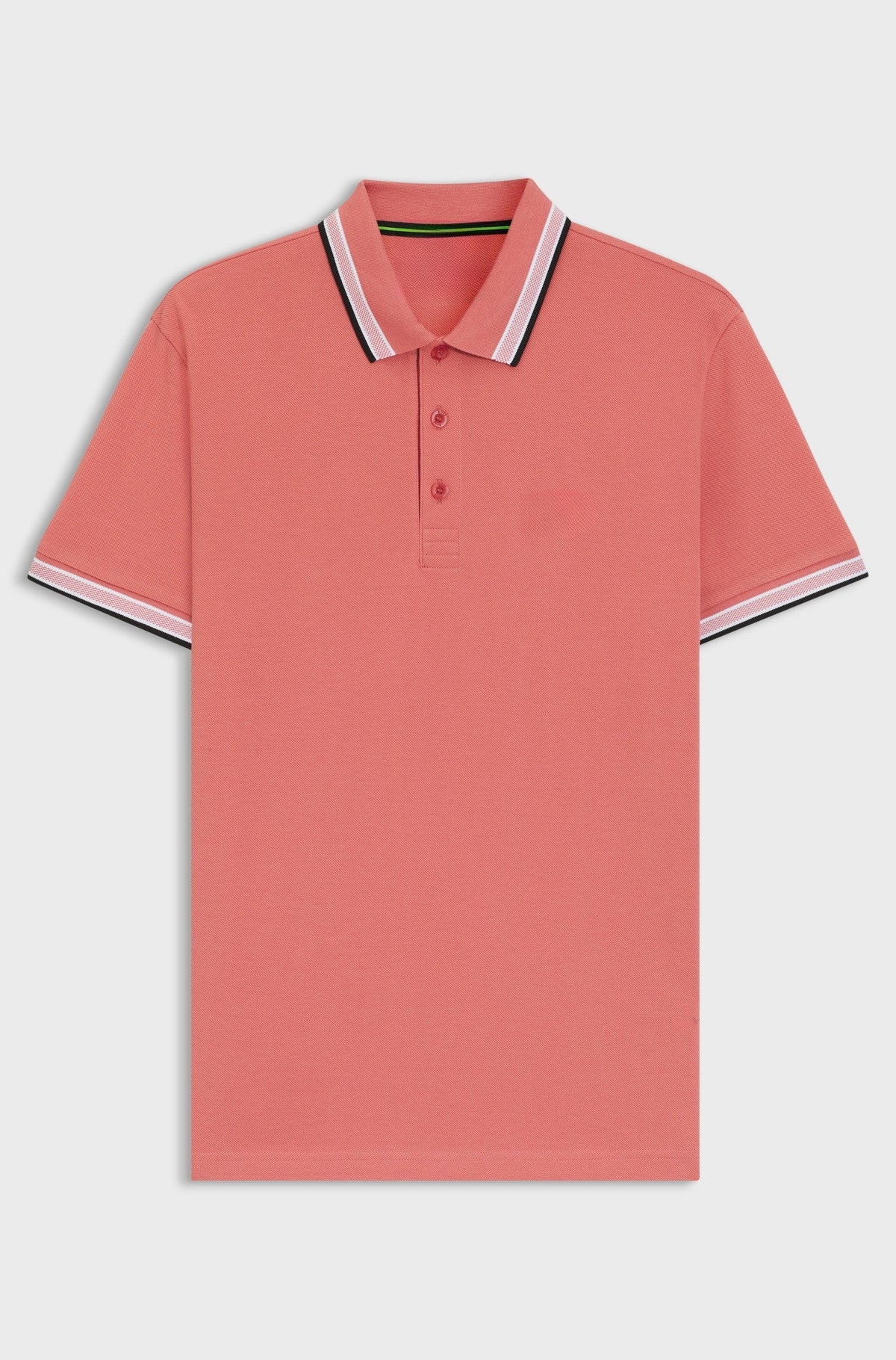 Cotton piqué polo shirt with logo details - Coral