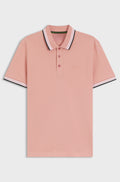 Cotton piqué polo shirt with logo details - Light Pink