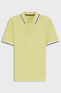 Cotton piqué polo shirt with logo details - Light Yellow
