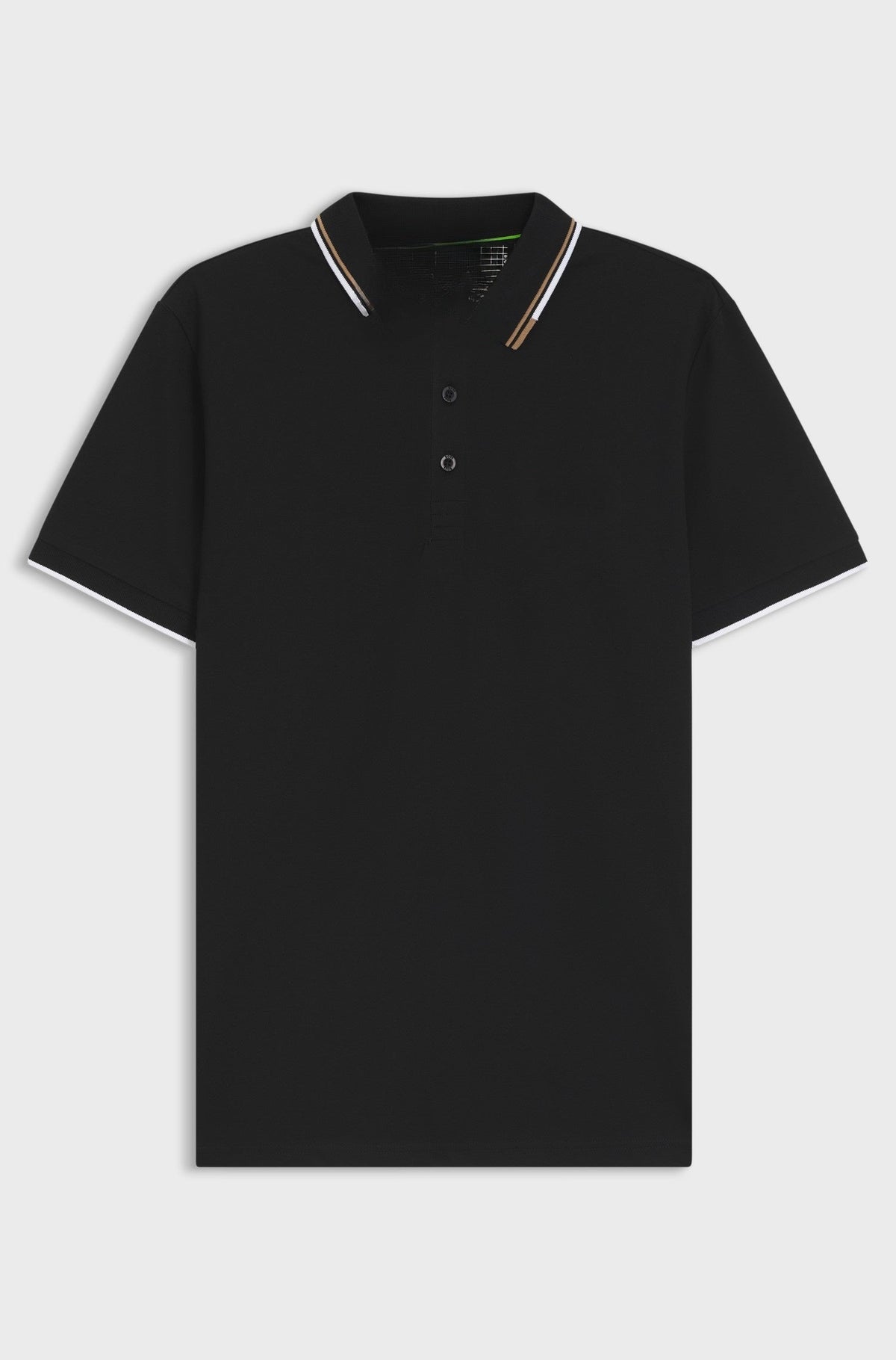 Active Paddy regular-fit polo shirt in quick-dry stretch piqué - Black