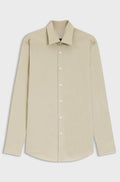 Slim-fit stretch-cotton shirt - Light Beige