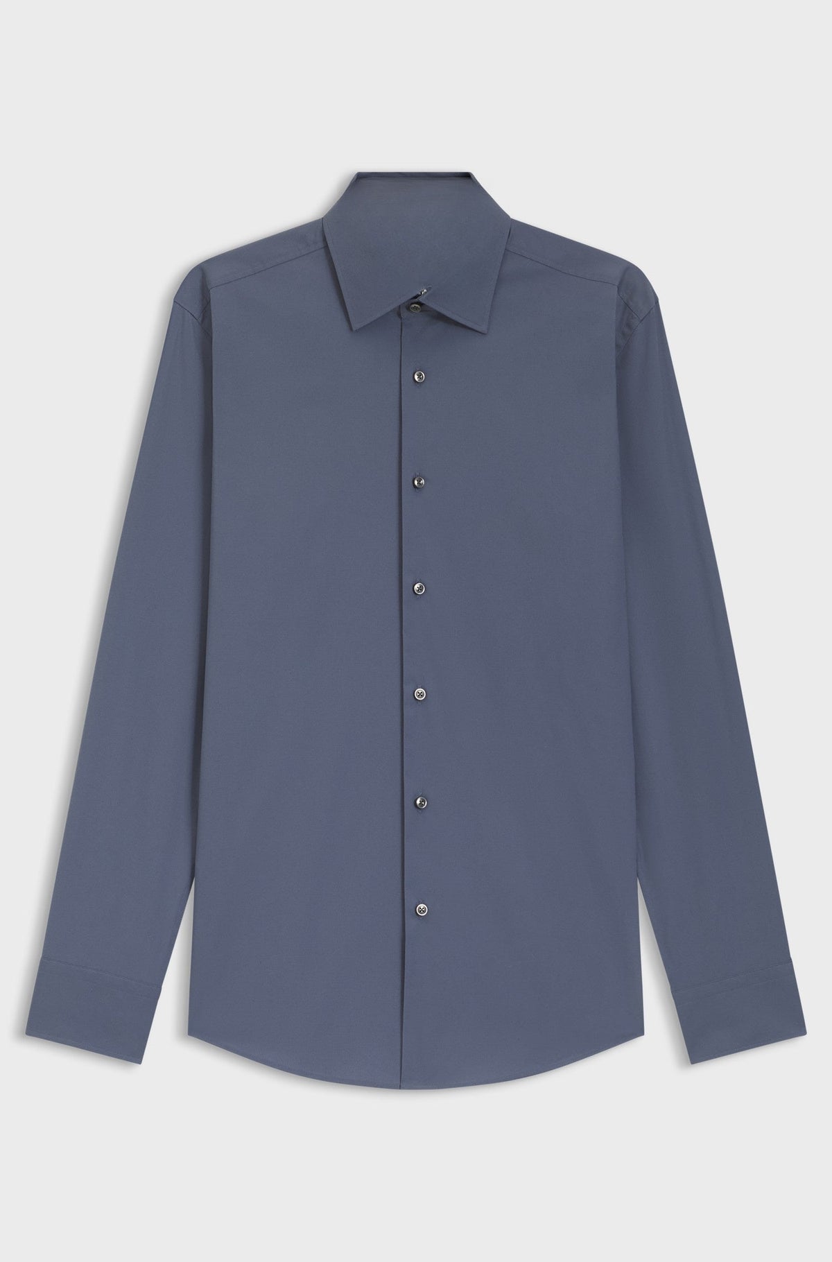 Slim-fit stretch-cotton shirt - Dark Blue