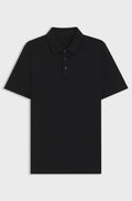Slim-fit polo shirt in interlock cotton - Black