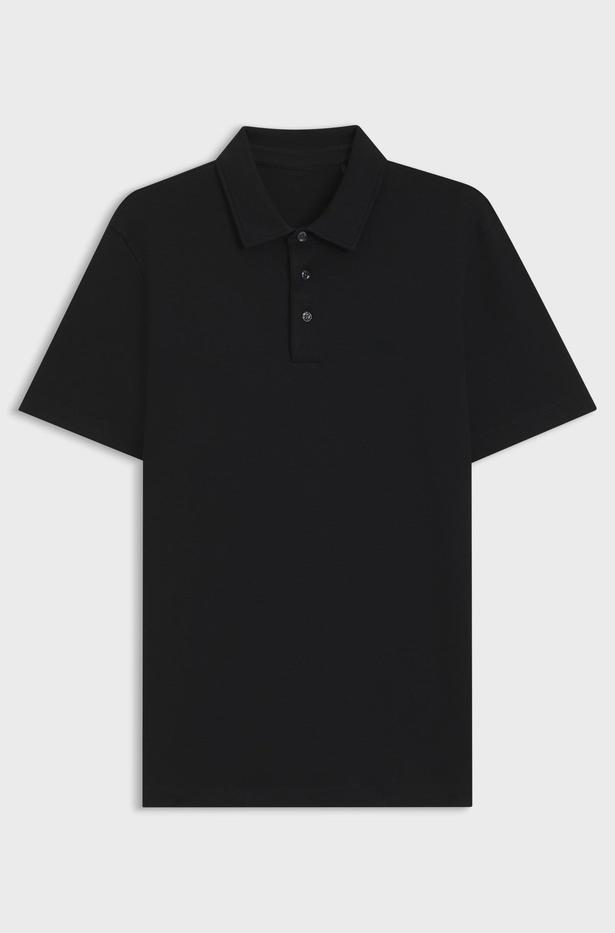 Slim-fit polo shirt in interlock cotton - Black