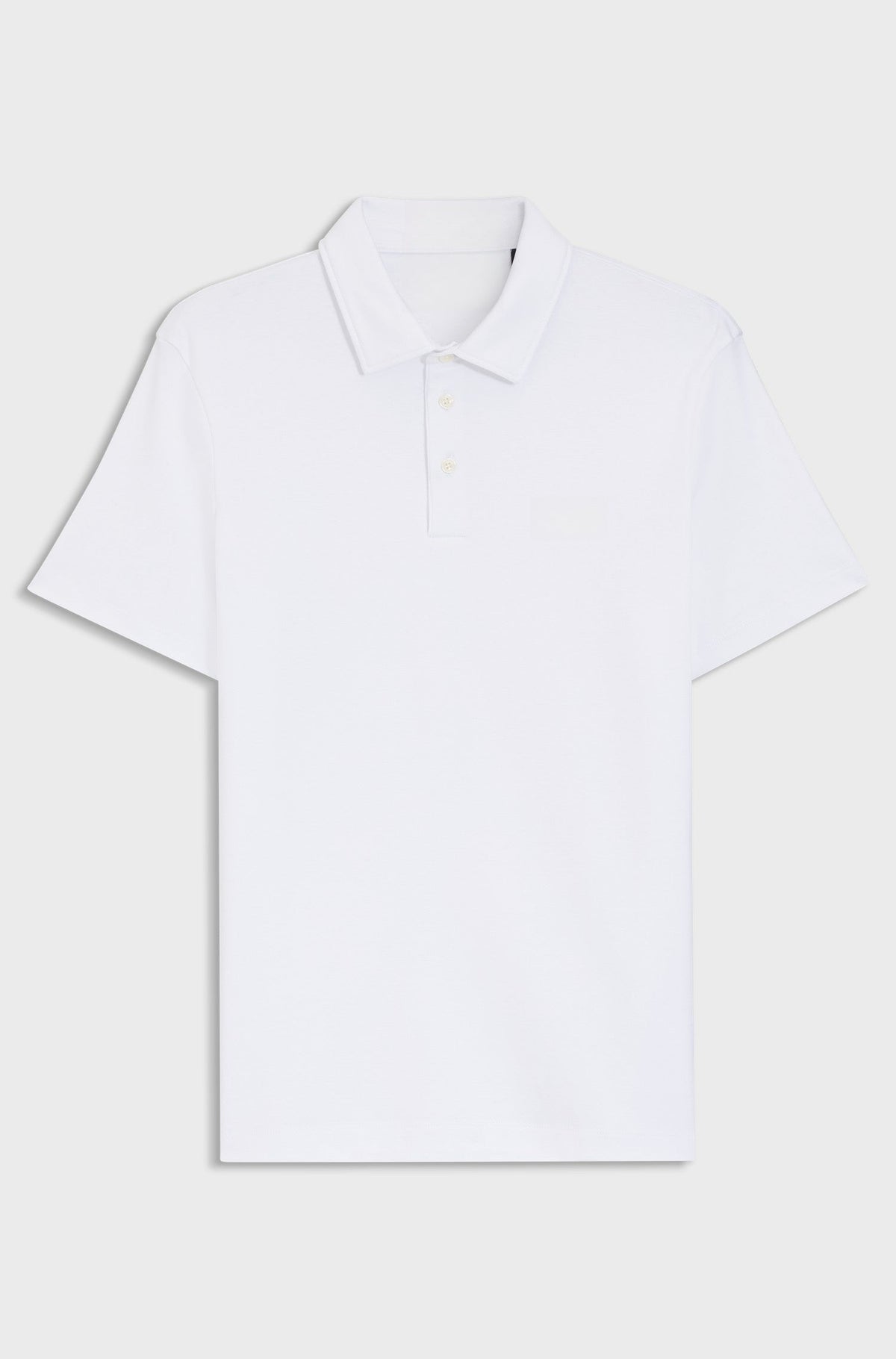 Slim-fit polo shirt in interlock cotton - White