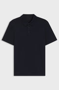 Slim-fit polo shirt in interlock cotton - Dark Blue