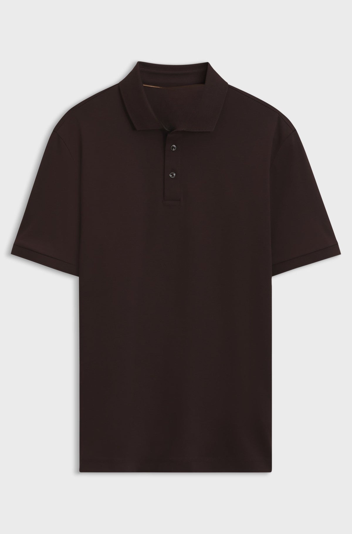 Mercerised-cotton polo shirt - Dark Brown