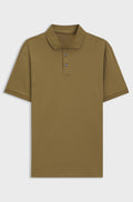 Mercerised-cotton polo shirt - Gold