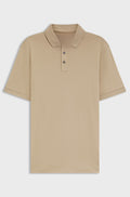 Mercerised-cotton polo shirt - Light Beige