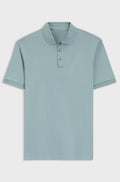 Mercerised-cotton polo shirt - Light Blue