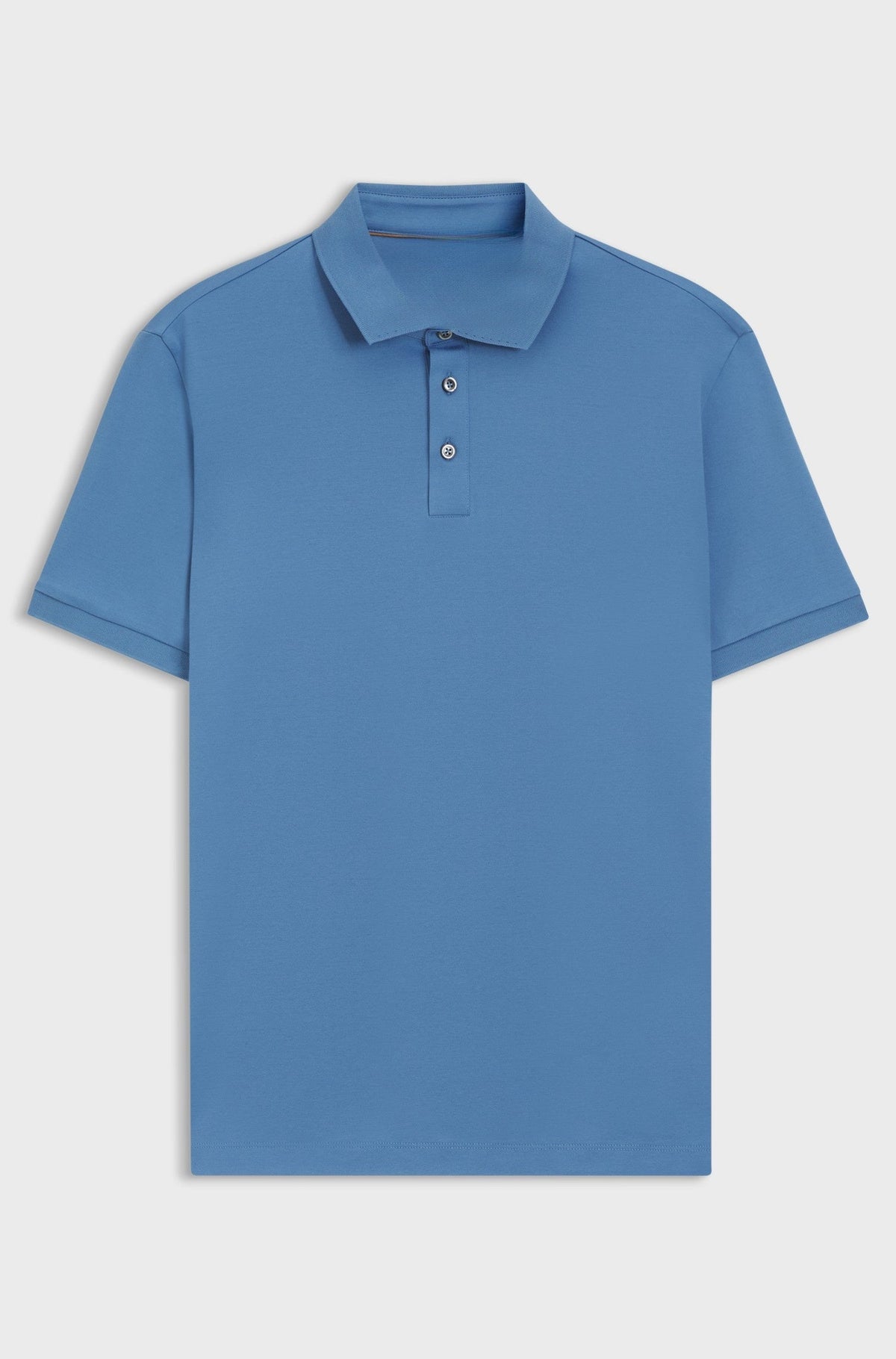 Mercerised-cotton polo shirt - Blue