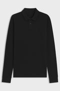 Slim-fit polo shirt in stretch-cotton piqué - Black