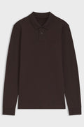 Slim-fit polo shirt in stretch-cotton piqué - Dark Brown