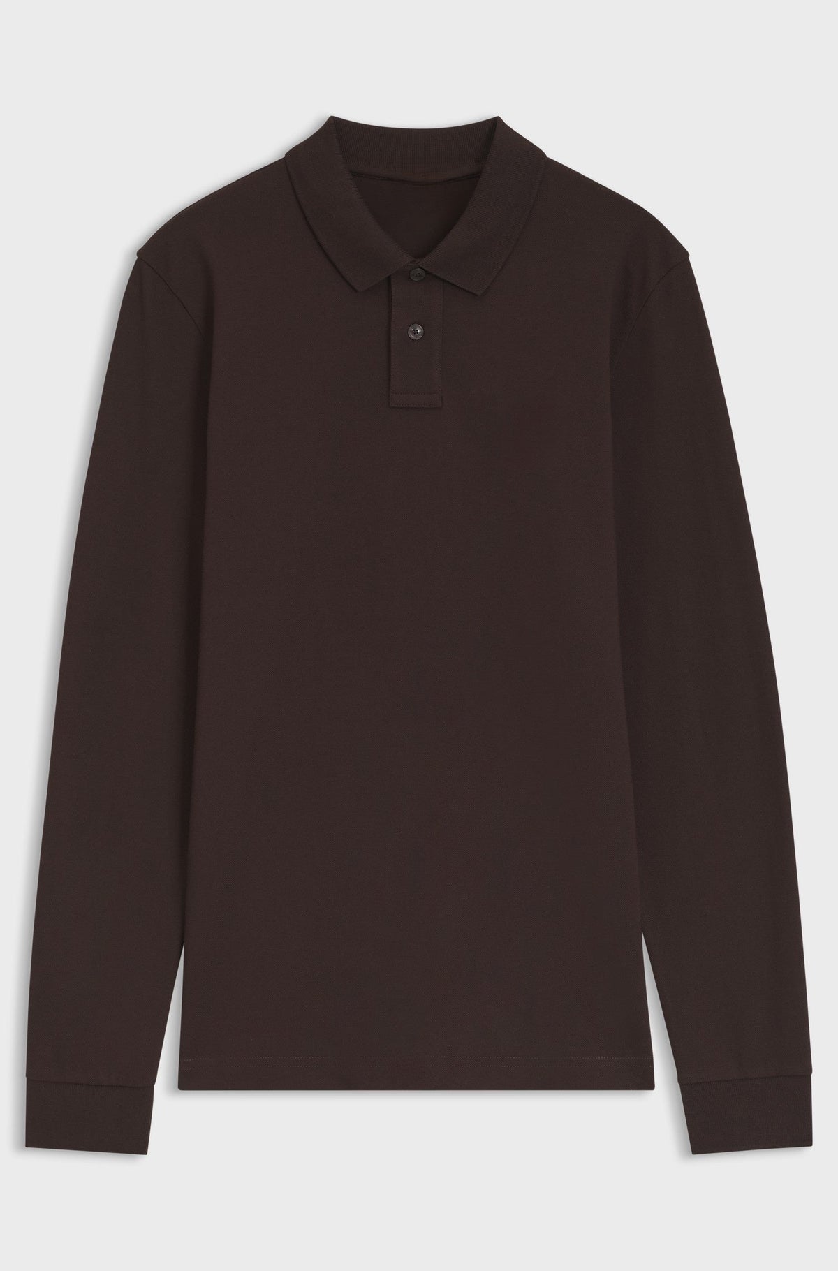 Slim-fit polo shirt in stretch-cotton piqué - Dark Brown
