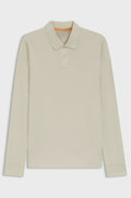 Slim-fit polo shirt in stretch-cotton piqué - Natural