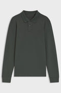 Slim-fit polo shirt in stretch-cotton piqué - Dark Green