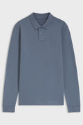 Slim-fit polo shirt in stretch-cotton piqué - Blue