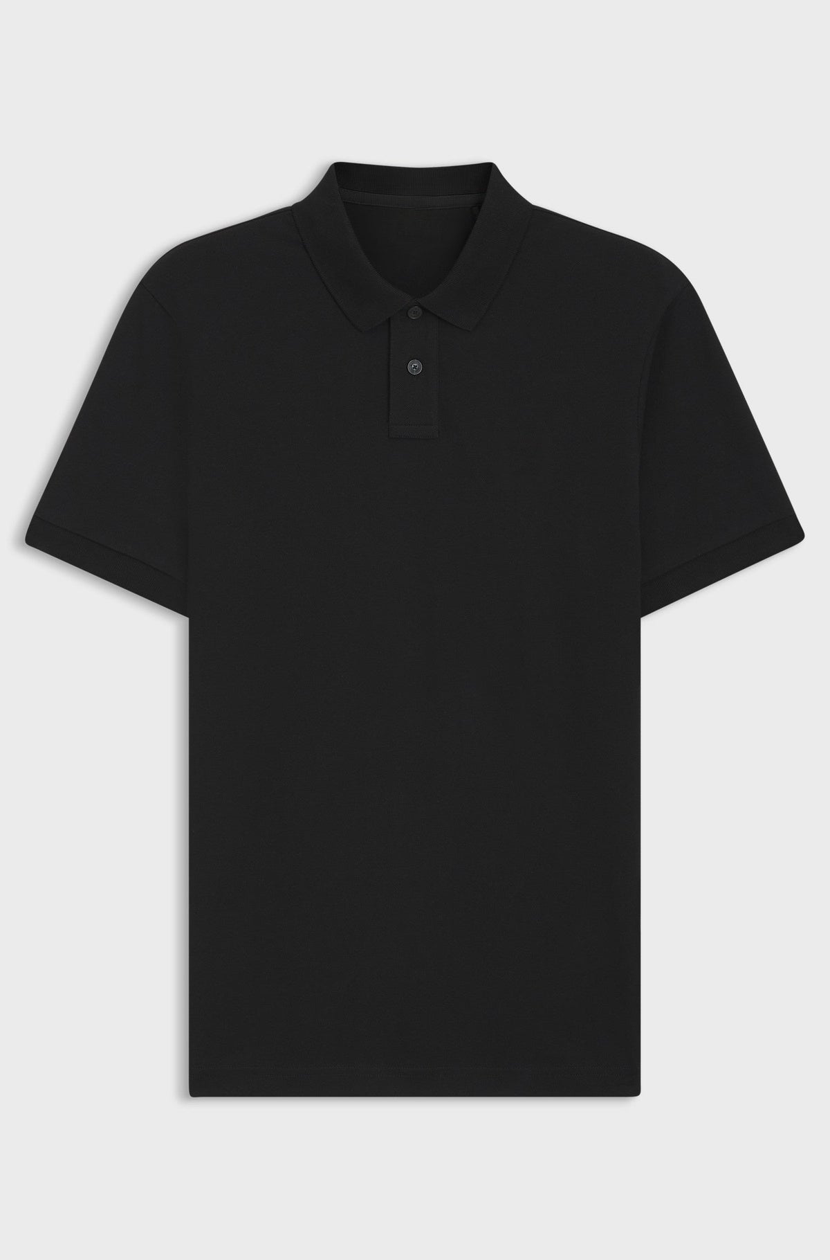 Stretch-cotton slim-fit polo shirt with logo patch - Black