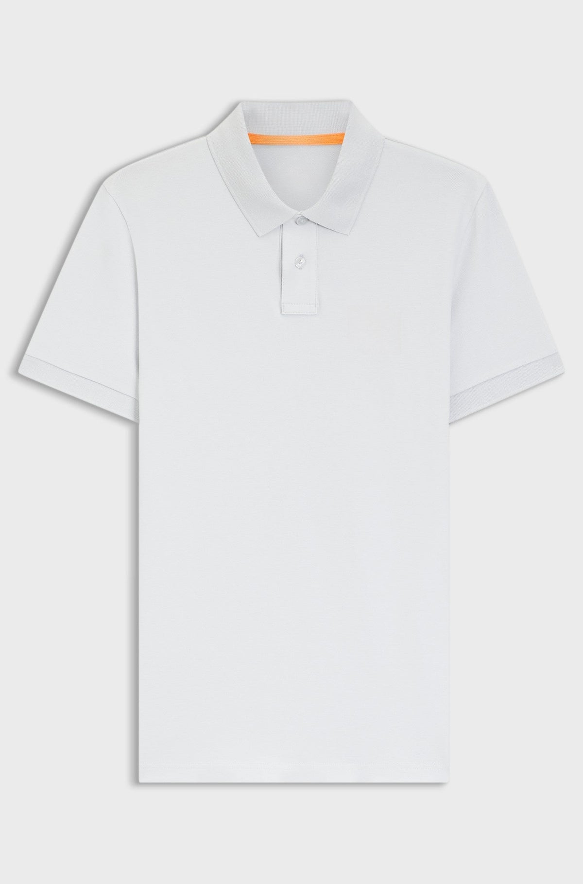 Stretch-cotton slim-fit polo shirt with logo patch - Light Grey