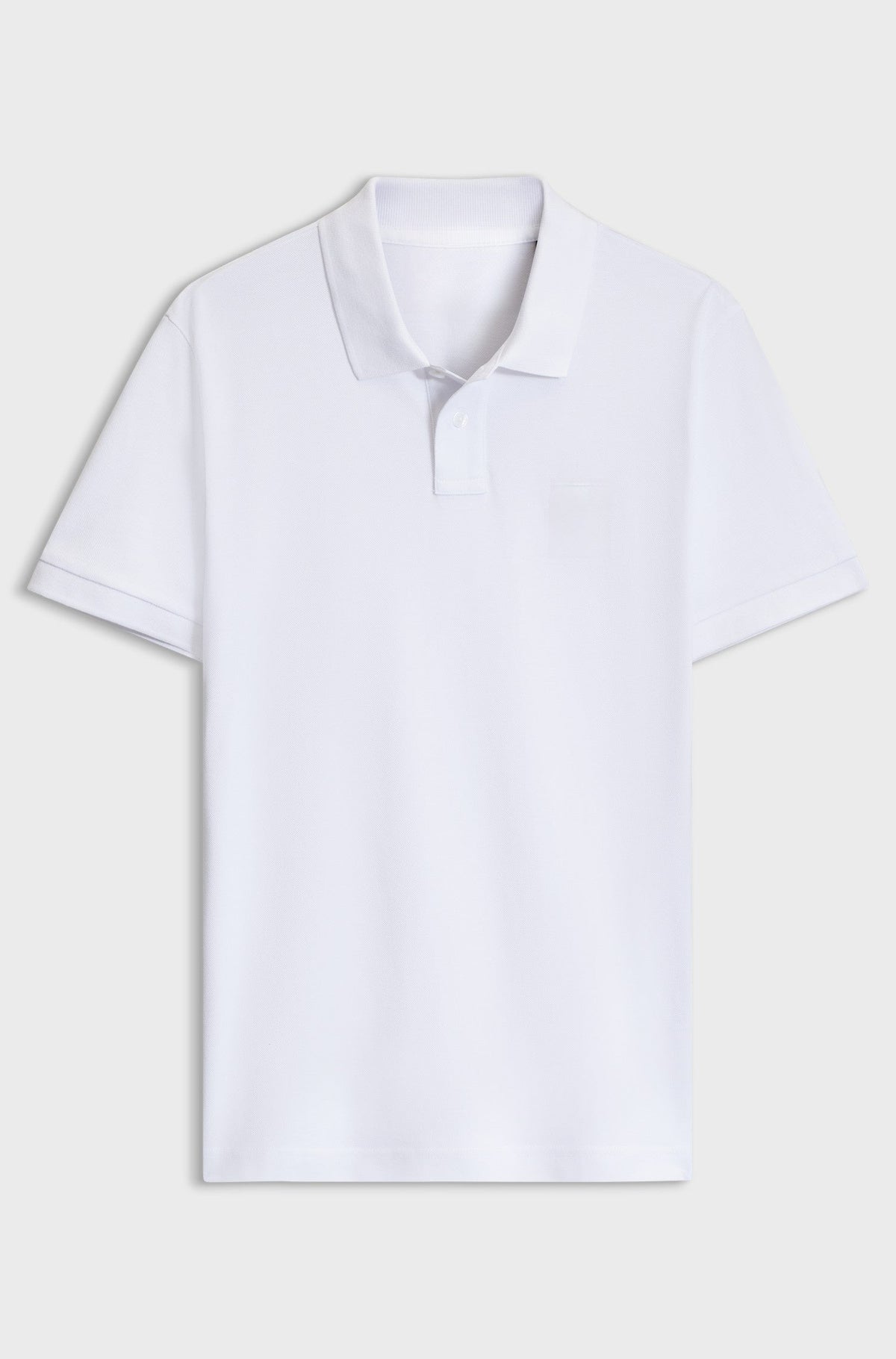 Stretch-cotton slim-fit polo shirt with logo patch - White