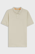 Stretch-cotton slim-fit polo shirt with logo patch - Light Beige