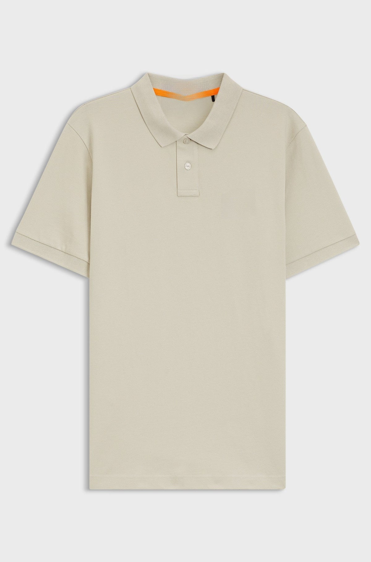 Stretch-cotton slim-fit polo shirt with logo patch - Light Beige