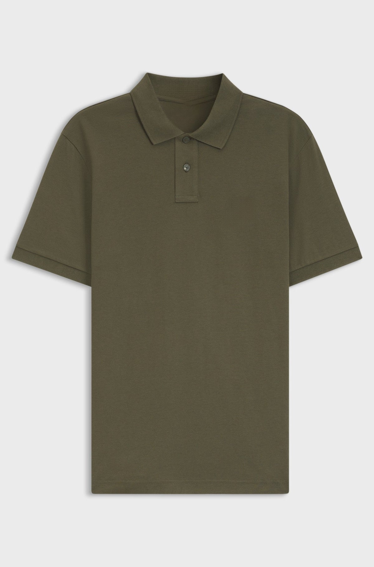 Stretch-cotton slim-fit polo shirt with logo patch - Olive