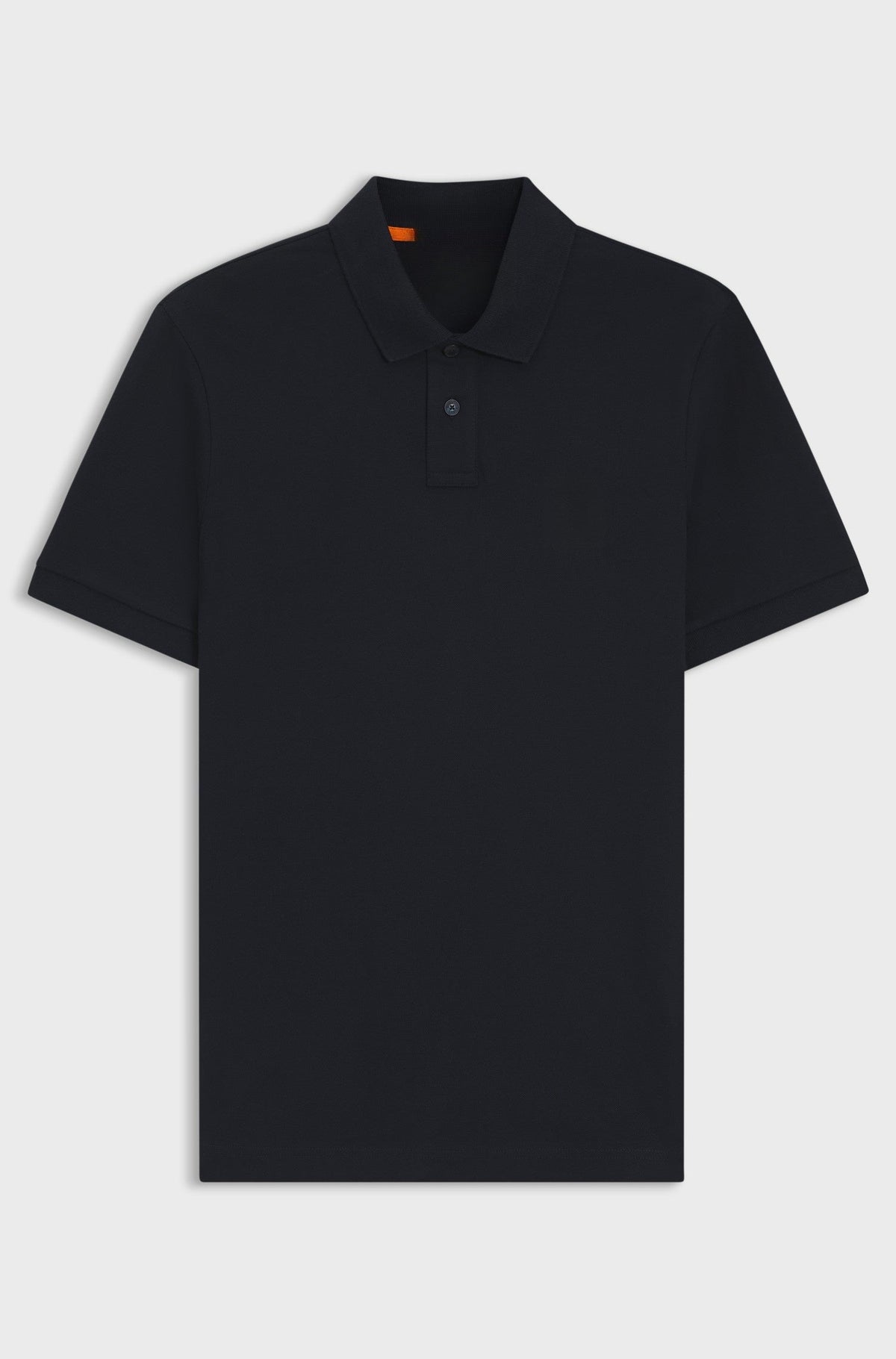 Stretch-cotton slim-fit polo shirt with logo patch - Dark Blue