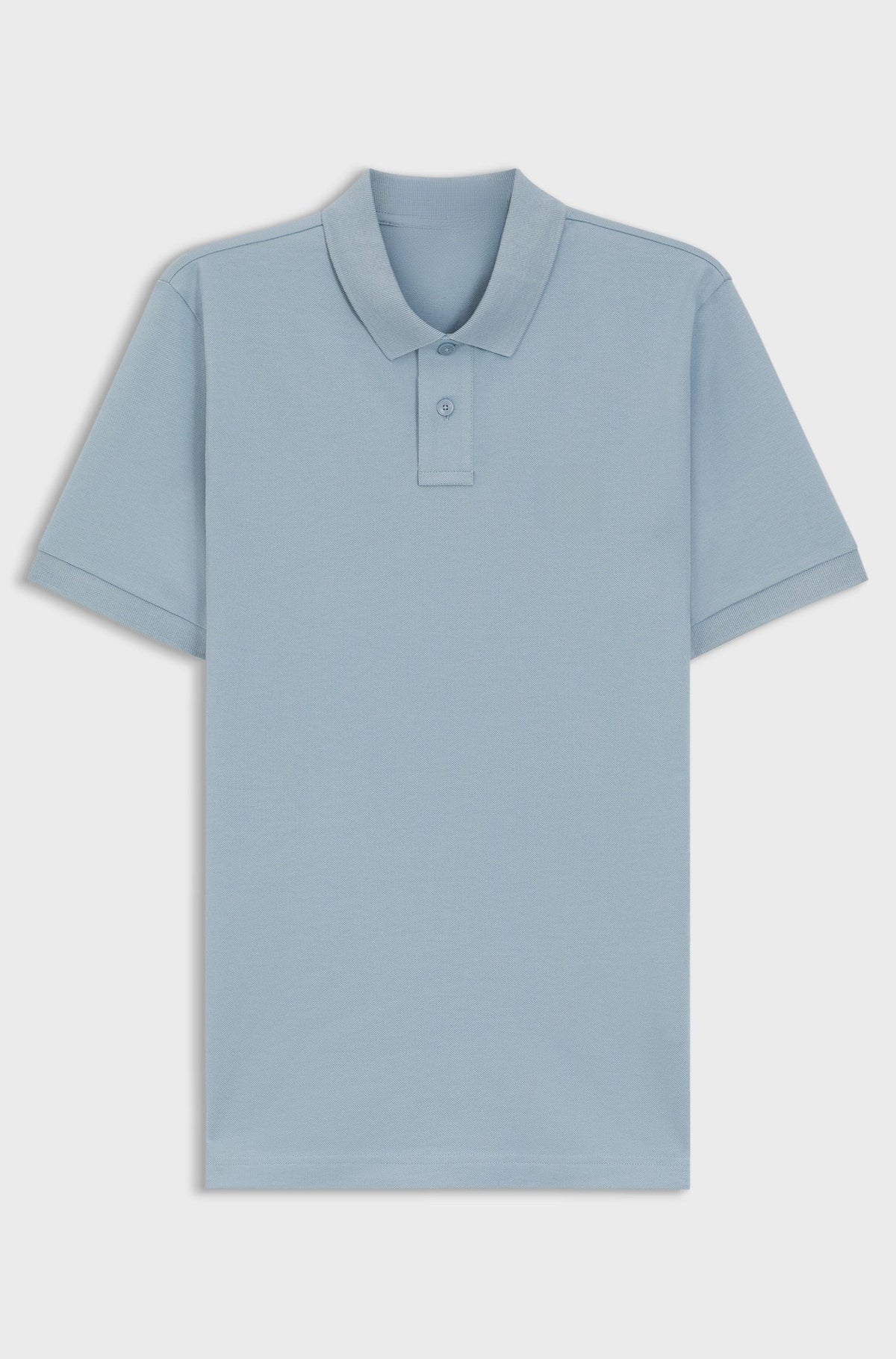 Stretch-cotton slim-fit polo shirt with logo patch - Light Blue